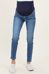 Navy Dark Wash Maternity Skinny Jeans
