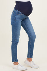 Navy Dark Wash Maternity Skinny Jeans