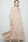 Beige Antique Floral Neck Maxi Dress