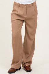 Taupe Wide Leg Maternity Trousers