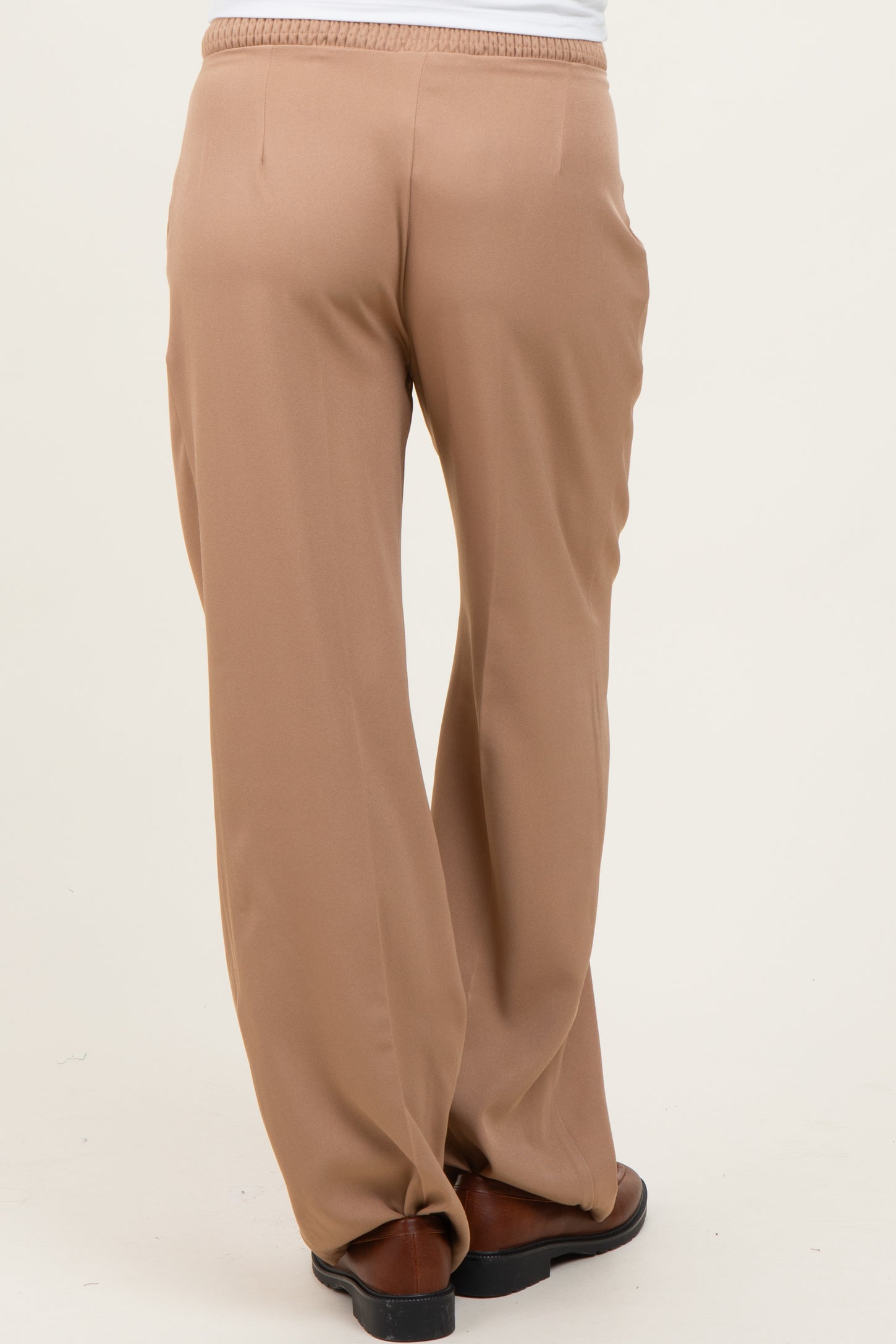 Taupe Wide Leg Maternity Trousers