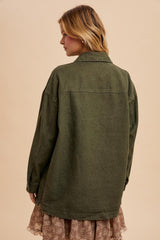Olive Garment Washed Utility Jacket
