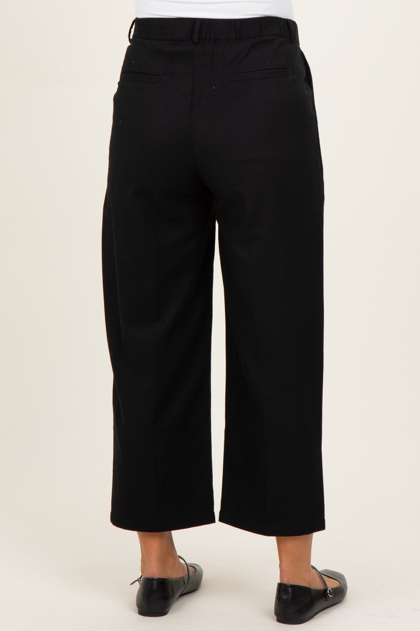Black Elastic Waist Semi Formal Maternity Slacks
