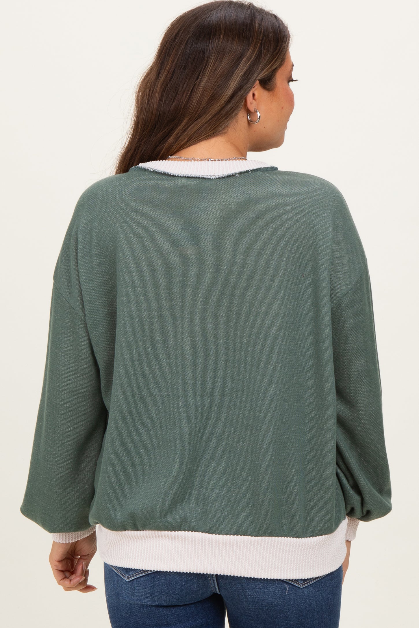 Olive French Terry Maternity Sweatshirt