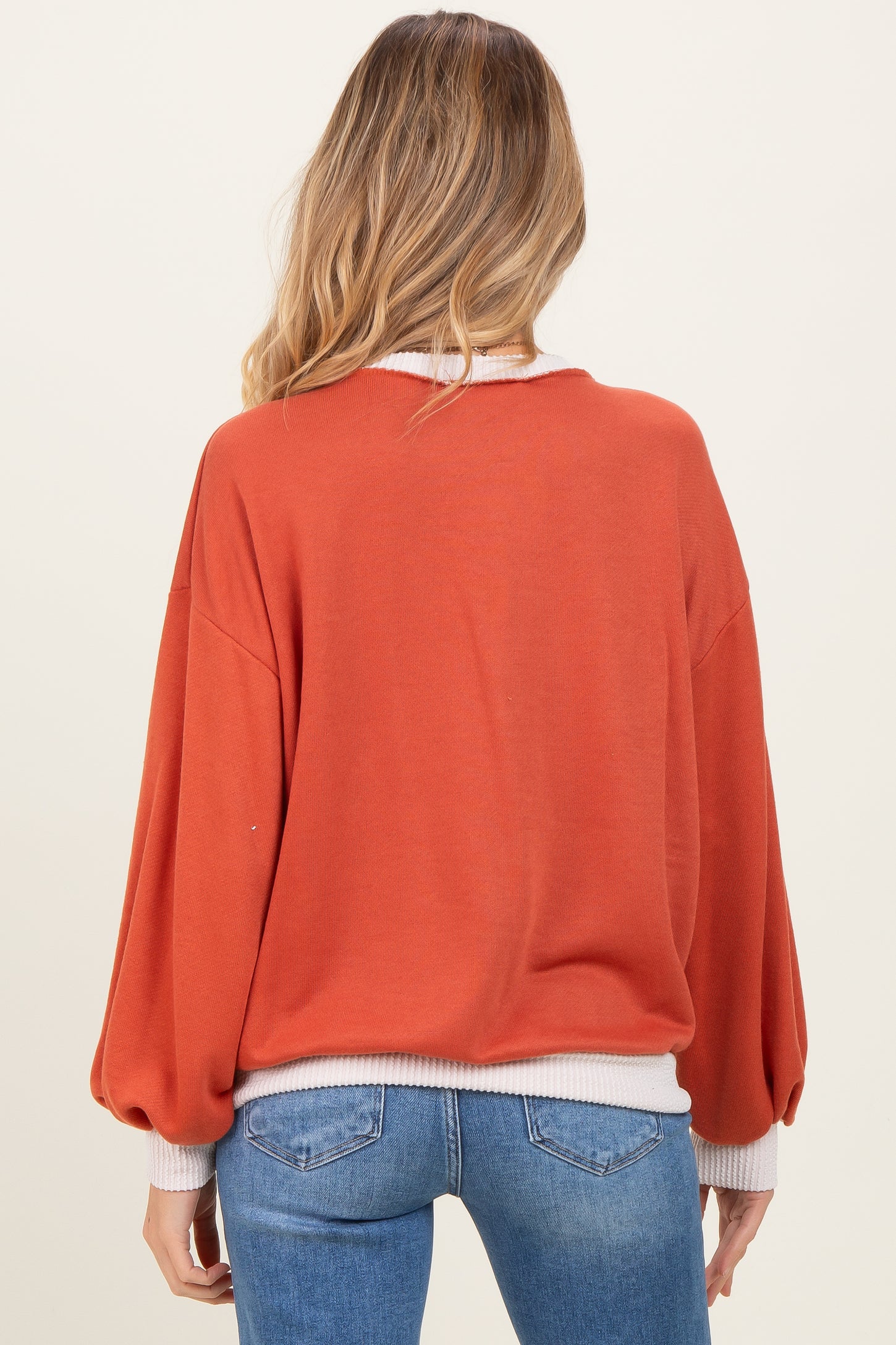 Rust French Terry Maternity Sweatshirt