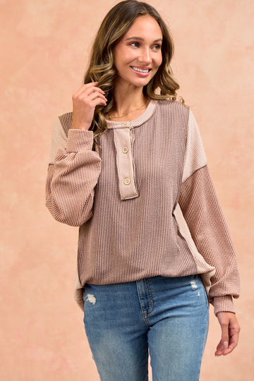 Mocha Colorblock Top