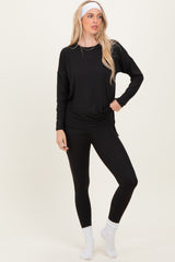 Black Brushed Knit Maternity Oversized Top and Legging Set