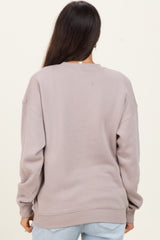 Mocha Fleece Crew Neck Relaxed Fit Sweatshirt