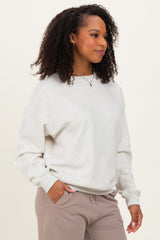 Ivory  Fleece Crew Neck Relaxed Fit Sweatshirt