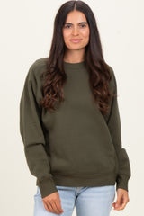 Dark Olive Fleece Sweatshirt