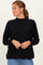 Black Mock Neck Exposed Seam Sweater