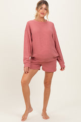 Rose Maternity Pullover & Shorts Set