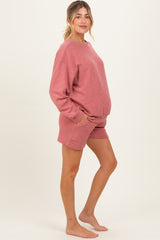 Rose Maternity Pullover & Shorts Set