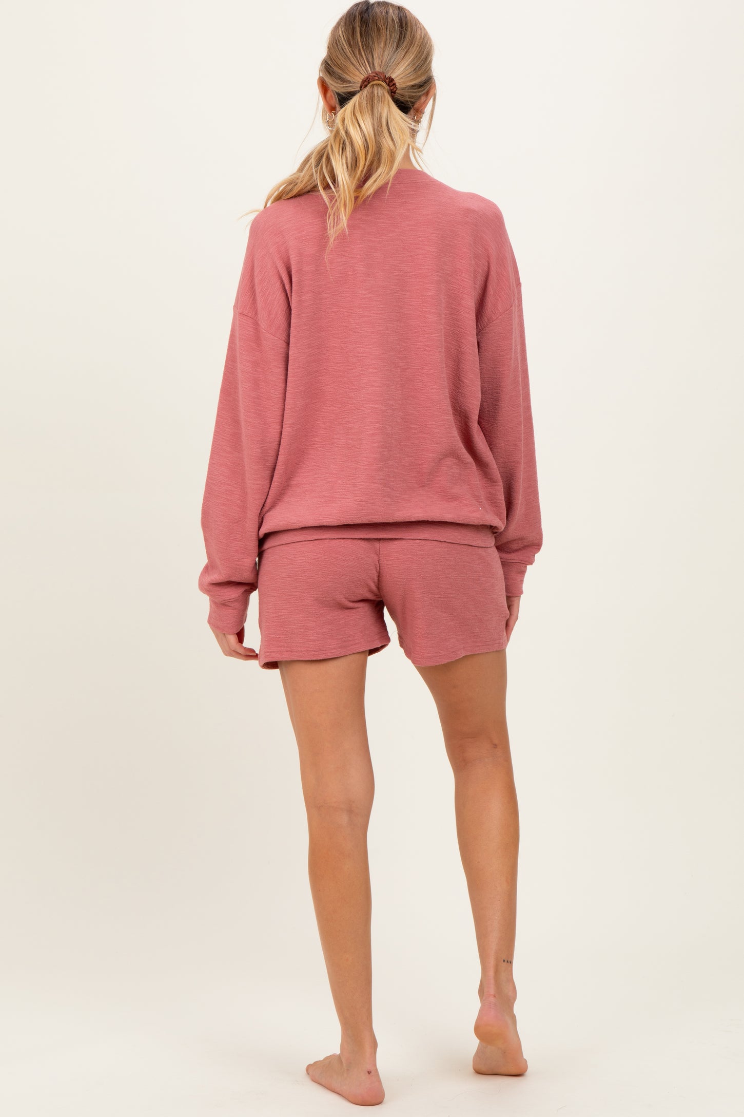 Rose Maternity Pullover & Shorts Set