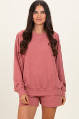 Rose Maternity Pullover & Shorts Set