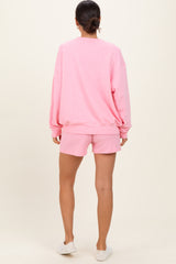 Pink Pullover & Shorts Set