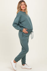 Jade Fleece Long Sleeve Maternity Pullover & Jogger Set