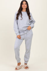 Heather Grey Fleece Long Sleeve Pullover & Jogger Set