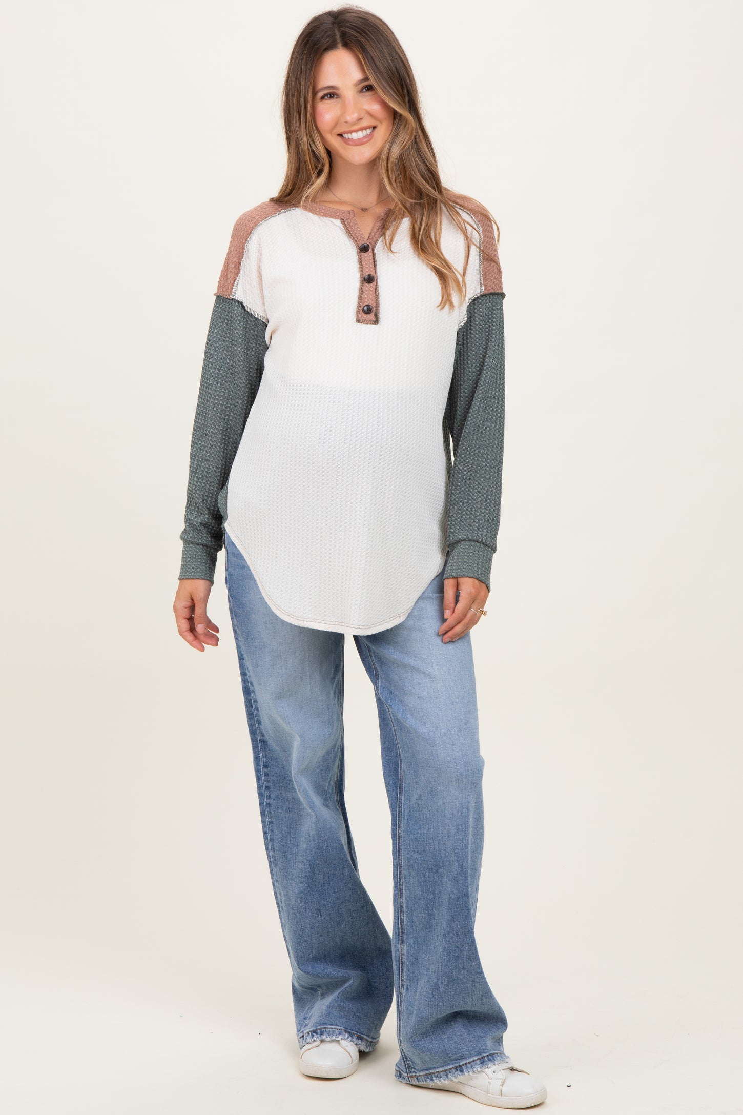 Blue Vintage Wash Wide Leg Maternity Jeans