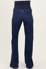 Navy Dark Wash Maternity Flare Jeans