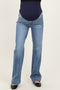 Blue Wide Hem Straight Leg Maternity Jeans