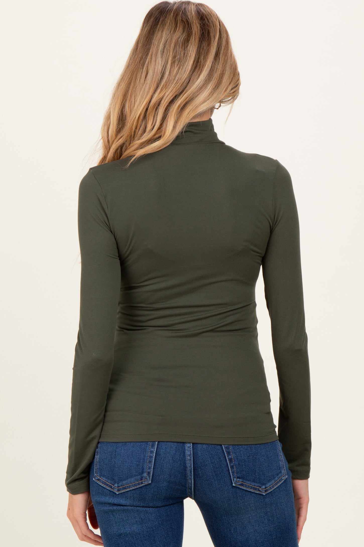 Olive Maternity Mock Neck Top