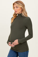 Olive Maternity Mock Neck Top