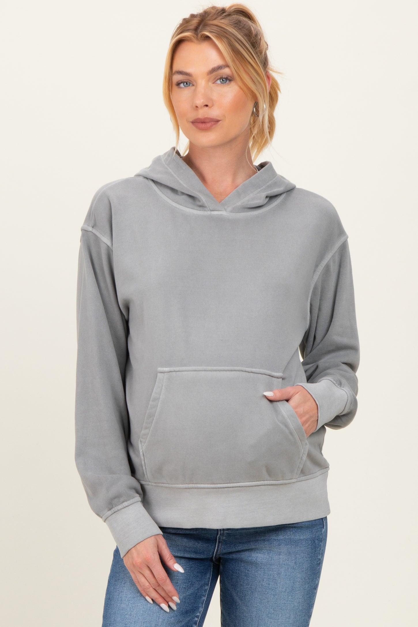 Sleet Soft Fleece Maternity Pocket Hoodie