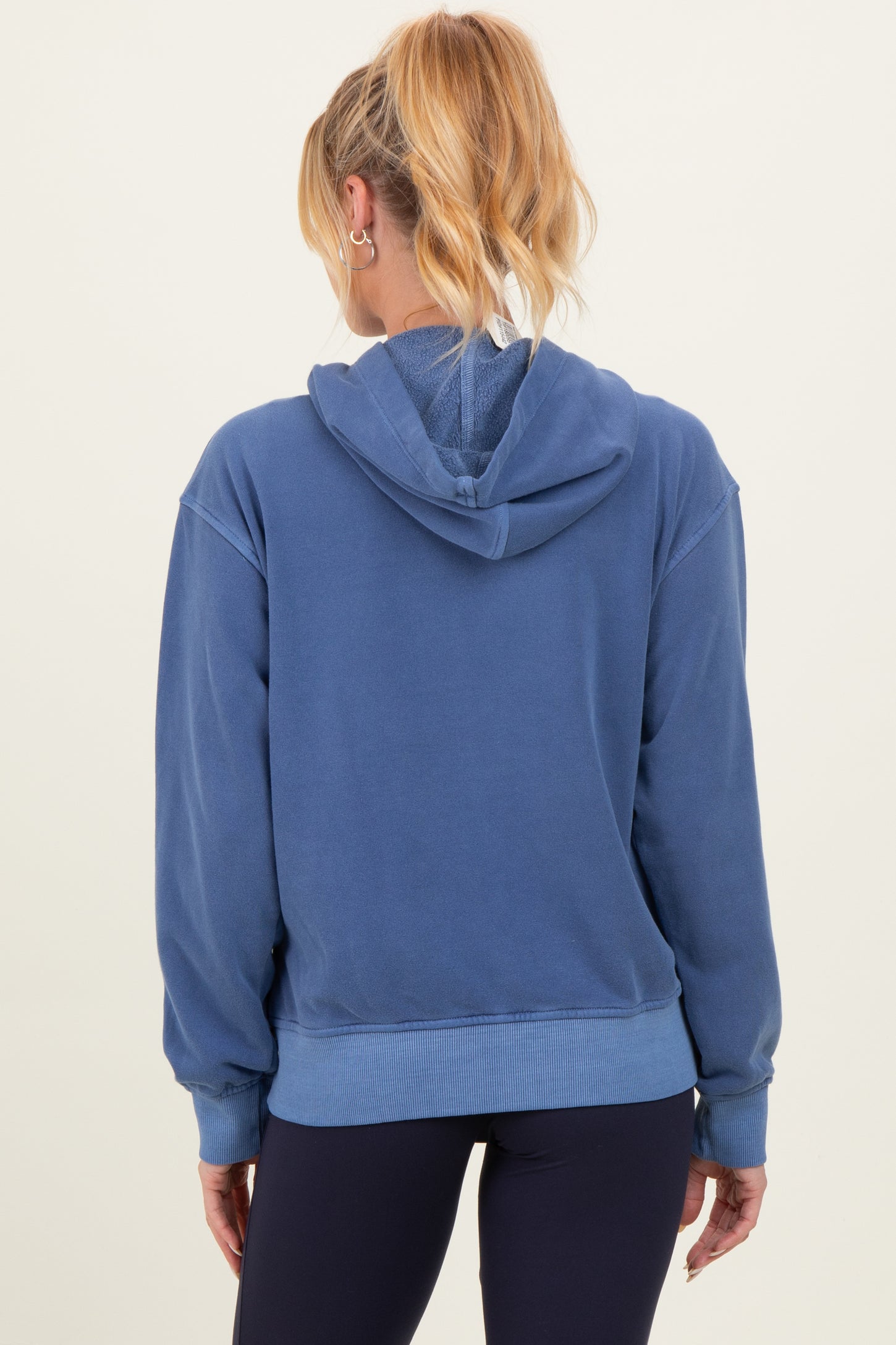 Navy Soft Fleece Maternity Pocket Hoodie