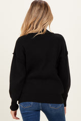 Black Wide Neck Drop Shoulder Maternity Sweater