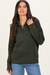 Olive Half Zip Pullover Sweater