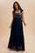 Navy Chiffon Sequin Bodice Maternity Maxi Dress