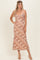 Peach Cowl Neck Lace Up Back Maxi Dress