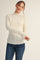 Ivory Thumbhole Sleeves Mock Neck Lace Top