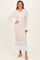 Cream Ribbed Knit Colorblock Polo Maxi Dress