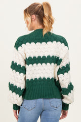 Green Oversized Cloud Pattern Knit Maternity Cardigan