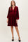 Burgundy Velvet Button Up V-Neck Maternity Dress