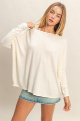 Cream Relaxed Fit Dolman Long Sleeve Maternity Top