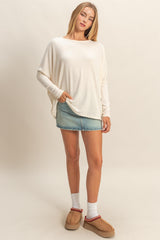 Cream Relaxed Fit Dolman Long Sleeve Top