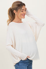 Cream Relaxed Fit Dolman Long Sleeve Maternity Top