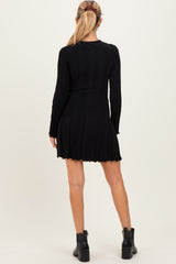 Black Wide Rib Maternity Mini Sweater Dress