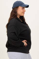 Black Half Zip Plus Pullover