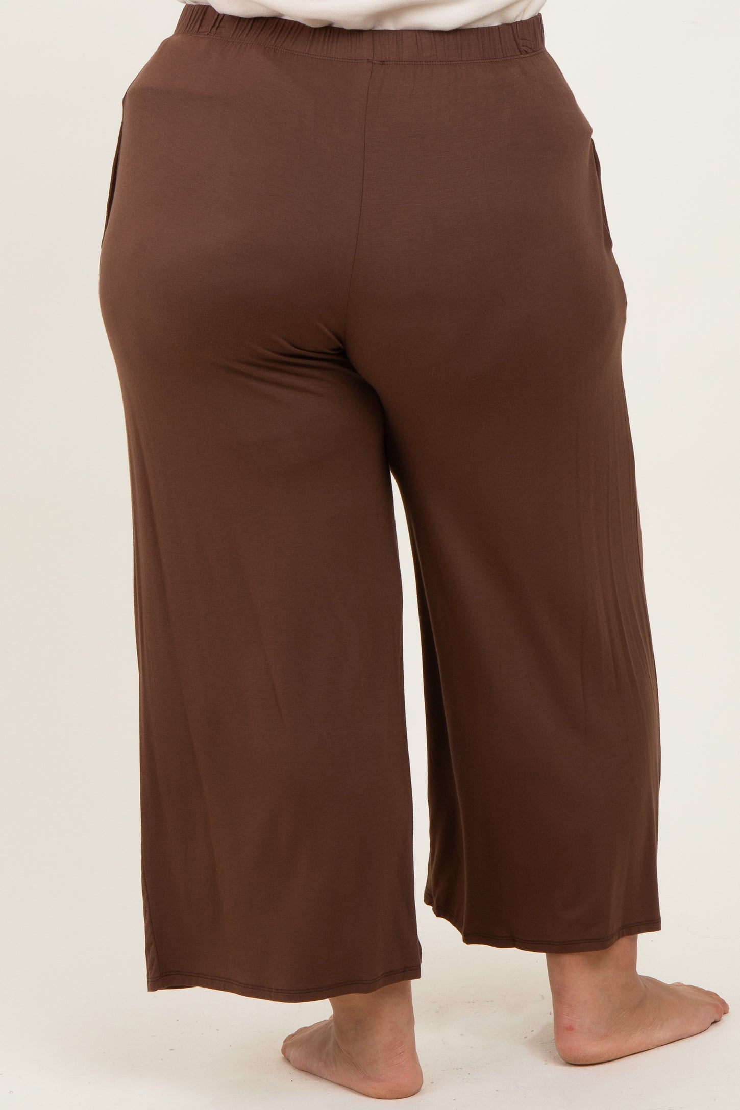 Brown Wide Leg Ankle Plus Lounge Pants