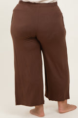 Brown Wide Leg Ankle Plus Lounge Pants