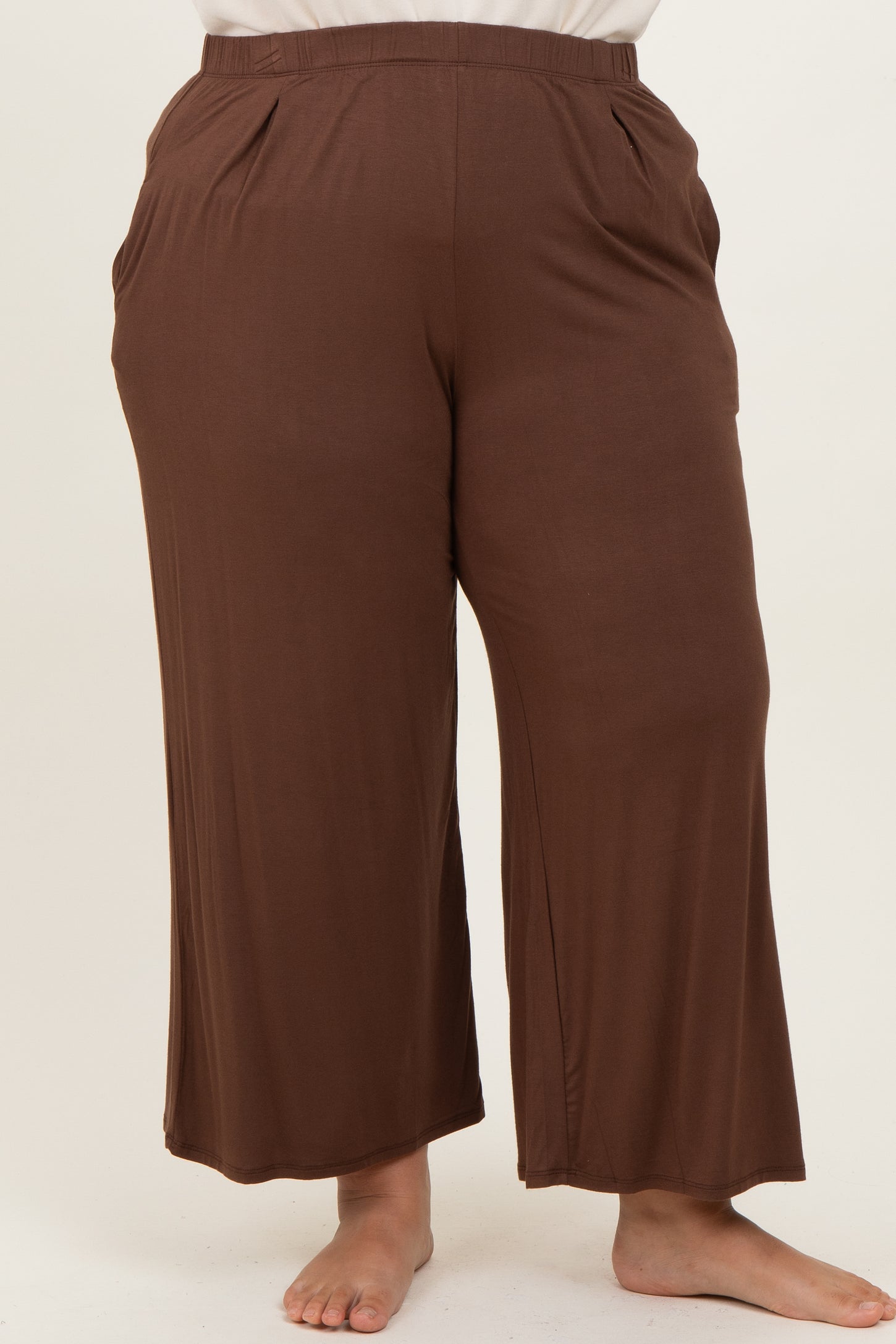 Brown Wide Leg Ankle Plus Lounge Pants