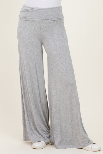 women's light grey wide leg lounge pants with a soft, stretchy waistband