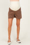 Brown Classic Maternity Denim Shorts