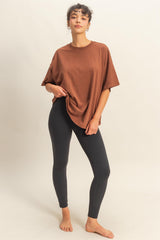 Chestnut Crew Neck Short Sleeve Oversized T-Shirt