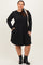 Navy Textured Rib Long Sleeve Plus Dress