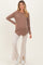 Mocha Textured Rib Thumb Hole Maternity Long Sleeve Top